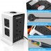 Power Strip Tower Extension Cord，3M / 10FT Pure Copper Bold Extension Lead，8 Way Outlets 4 USB Ports Tower Power Strip，2500W Overload Protection，Security Protection Jack.(2020 Latest Version)